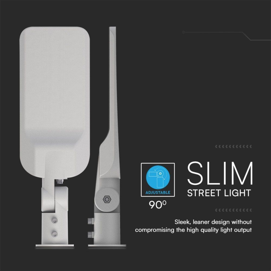Светодиодный уличный светильник с датчиком сумерек SAMSUNG CHIP LED/100W/230V 4000K IP65 серый