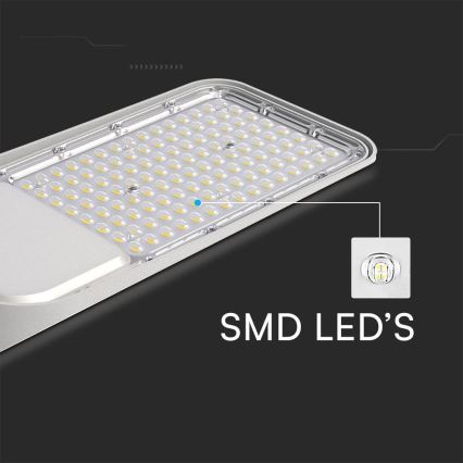 Светодиодный уличный светильник с датчиком сумерек SAMSUNG CHIP LED/100W/230V 4000K IP65 серый