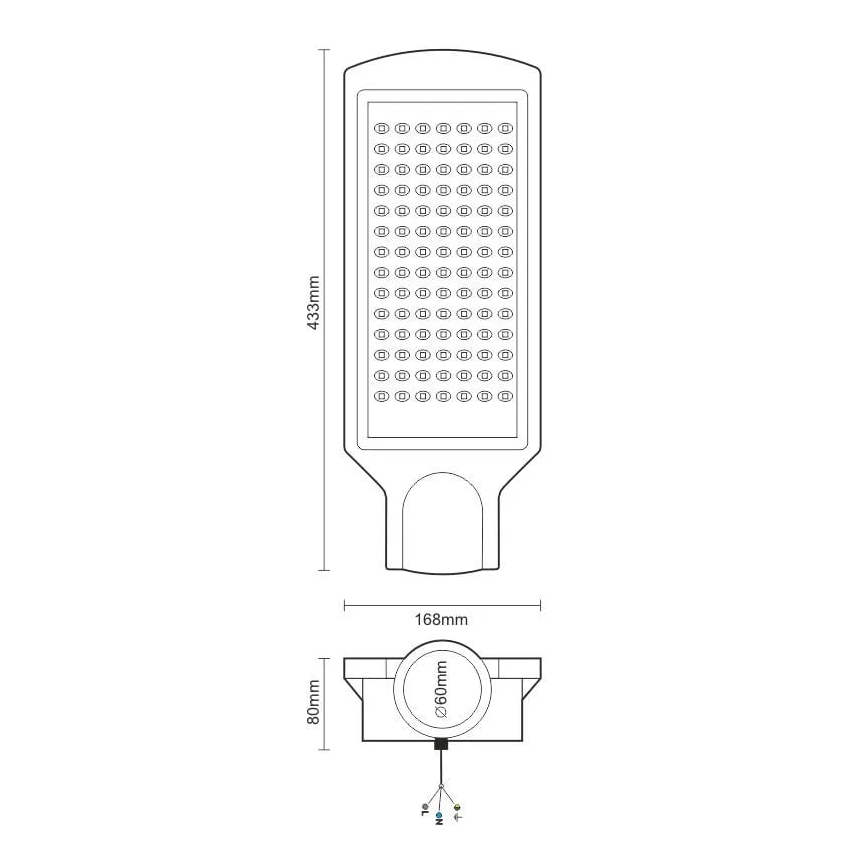 Светодиодный уличный фонарь LED/100W/170-400V IP65