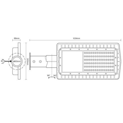 Светодиодный уличный фонарь LED/100W/230V 5000K IP65
