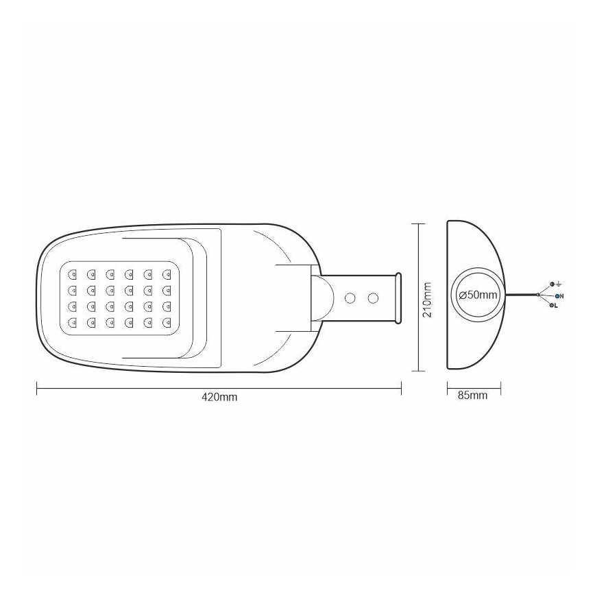 Светодиодный уличный фонарь LED/40W/230V 5000K IP65