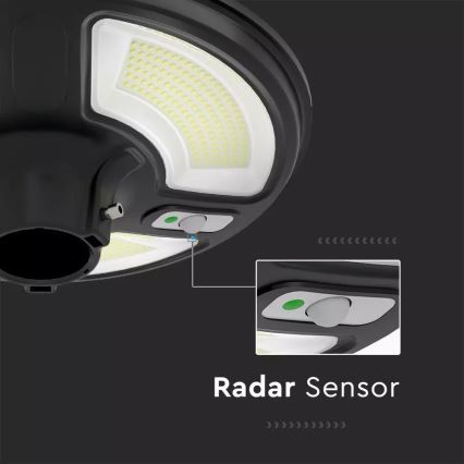 Светодиодный уличный фонарь на солнечной батарее с датчиком LED/7,5W/3,2V IP65 4000K 15000 mAh + дистанционное управление