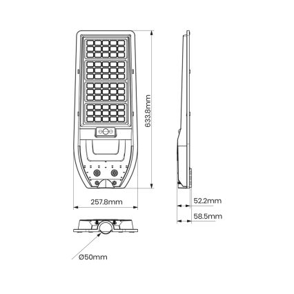 Светодиодный уличный фонарь на солнечной батарее VIA 150W/15000 mAh 3,2V 6000K IP65 + дистанционное управление