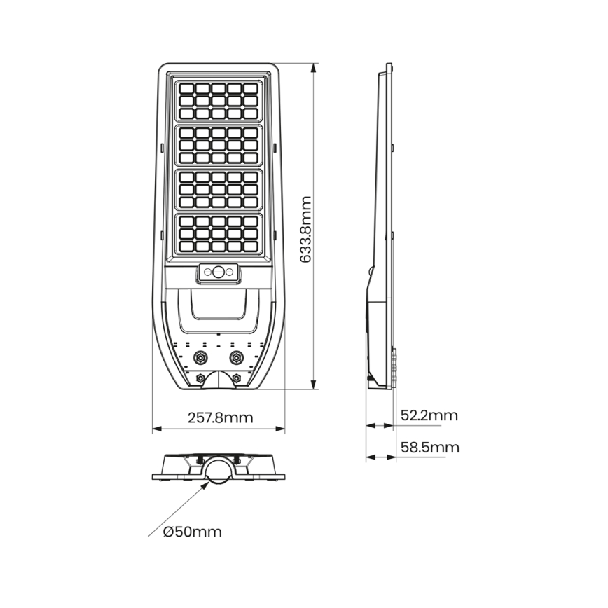 Светодиодный уличный фонарь на солнечной батарее VIA 150W/15000 mAh 3,2V 6000K IP65 + дистанционное управление