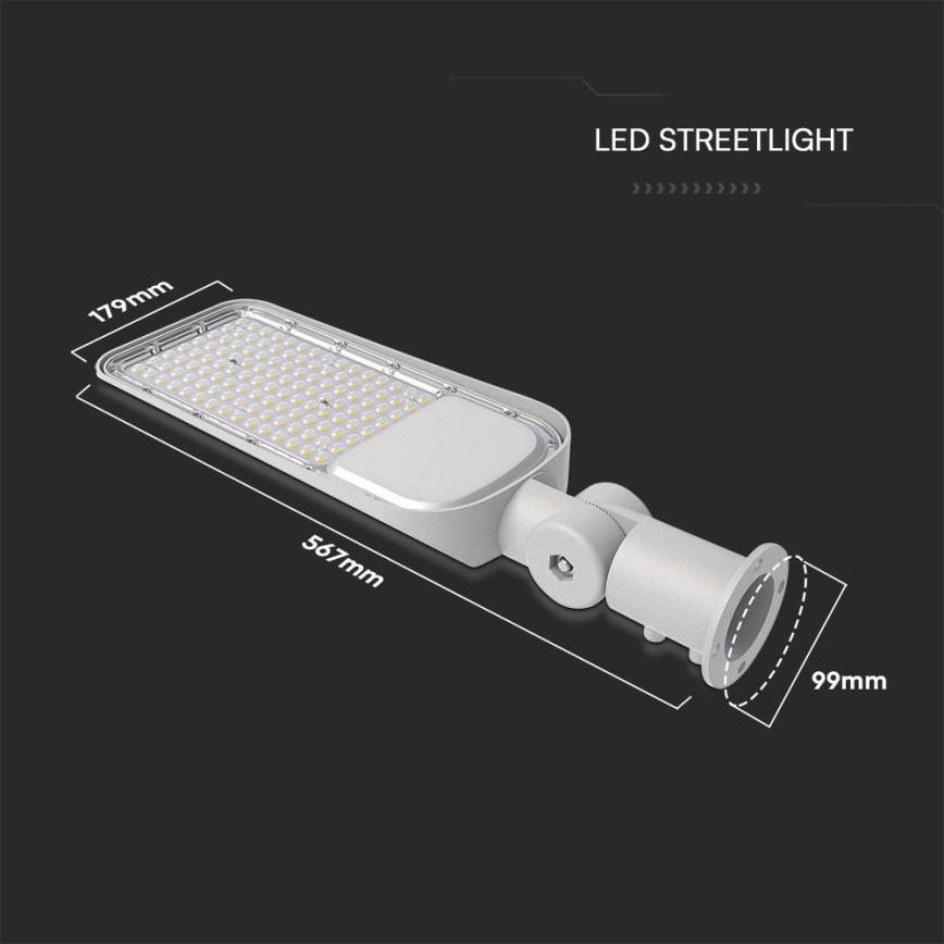 Светодиодный уличный фонарь с датчиком освещенности SAMSUNG CHIP LED/100W/230V 4000K IP65 серый