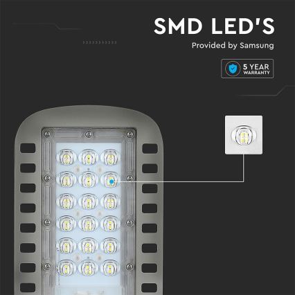 Светодиодный уличный фонарь SAMSUNG CHIP LED/30W/230V 4000K серый