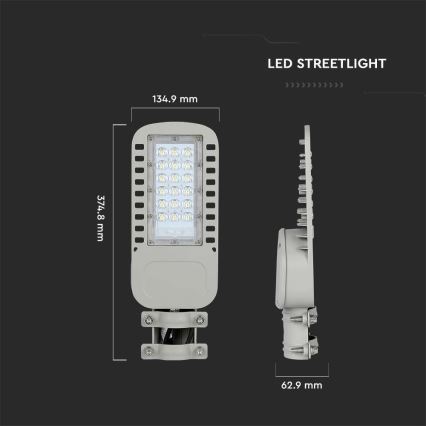 Светодиодный уличный фонарь SAMSUNG CHIP LED/30W/230V 4000K серый