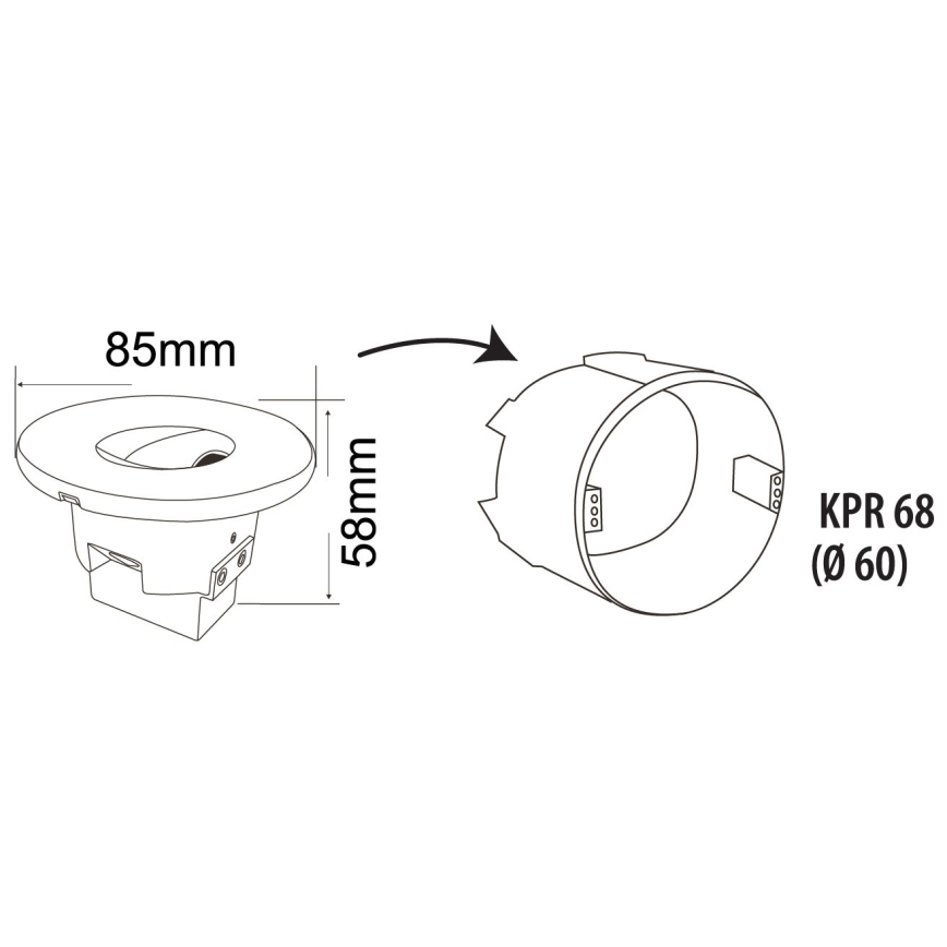Светодиодный уличный лестничный светильник DECENTLY LED/1,5W/230V 3000/4000/6000K IP44 черный