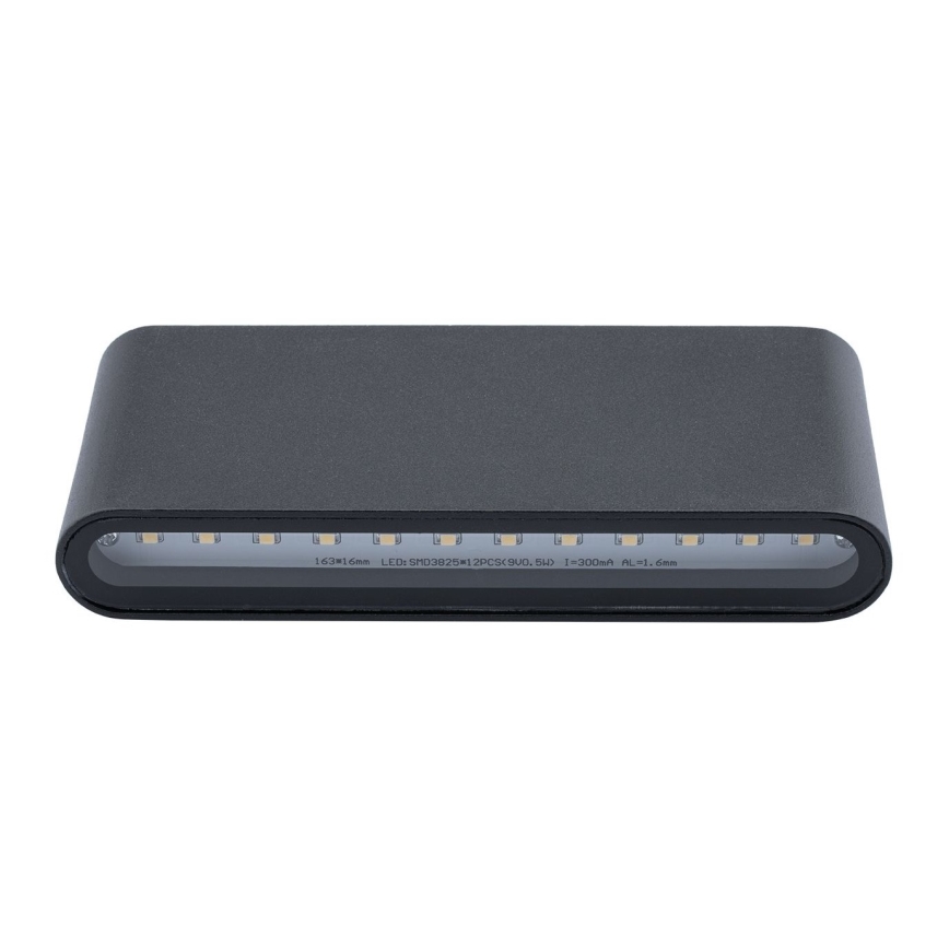 Светодиодный уличный настенный светильник FLOW LED/6W/230V IP54 черный