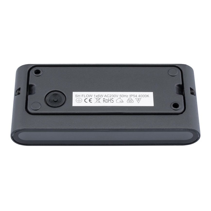 Светодиодный уличный настенный светильник FLOW LED/6W/230V IP54 черный