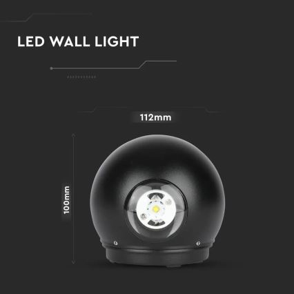 Светодиодный уличный настенный светильник LED/6W/230V 3000K IP65 черная