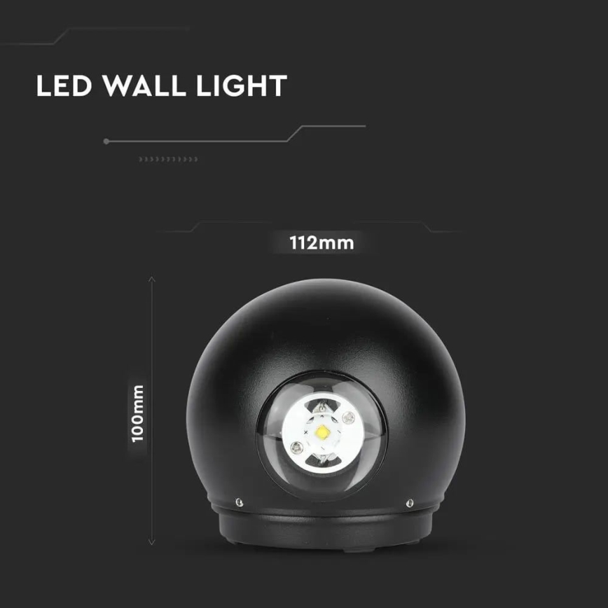 Светодиодный уличный настенный светильник LED/6W/230V 3000K IP65 черная