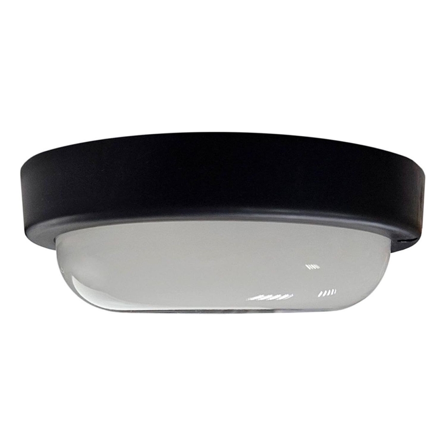 Светодиодный уличный потолочный светильник LED/15W/230V 4200K диаметр 15,5 см IP64 черный