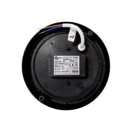 Светодиодный уличный потолочный светильник LED/8W/230V 4200K Ø 14 см IP64 черный