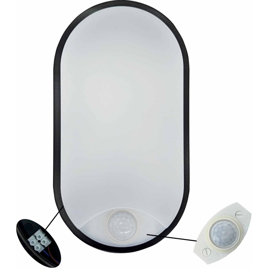 Светодиодный уличный потолочный светильник с датчиком LED/14W/230V IP54 черный