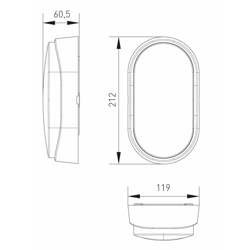 Светодиодный уличный потолочный светильник с датчиком LED/14W/230V IP54 черный