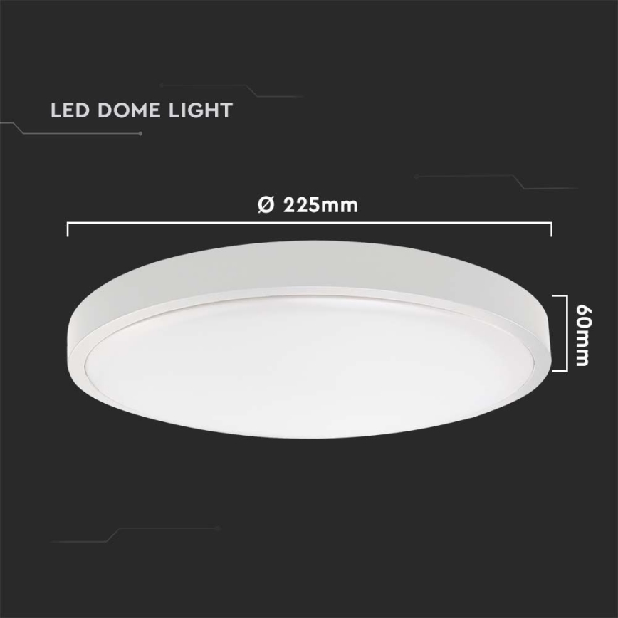 Светодиодный уличный потолочный светильник с датчиком LED/18W/230V 3000K IP44 белый