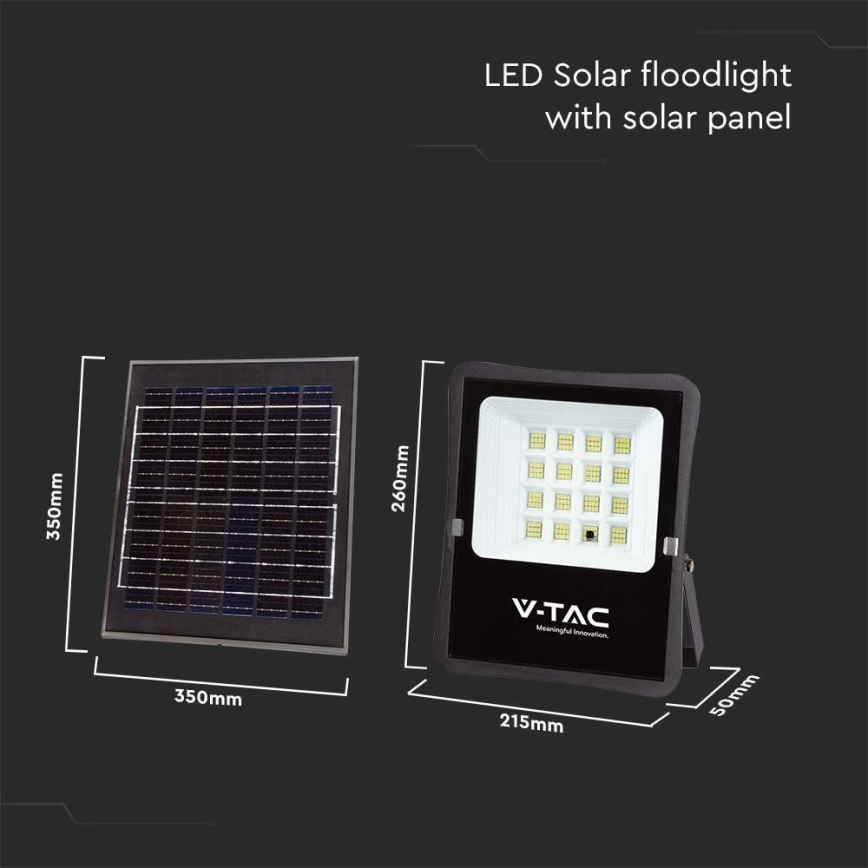 Светодиодный уличный прожектор на солнечной батарее LED/12W/3,2V 4000K IP65 + дистанционное управление