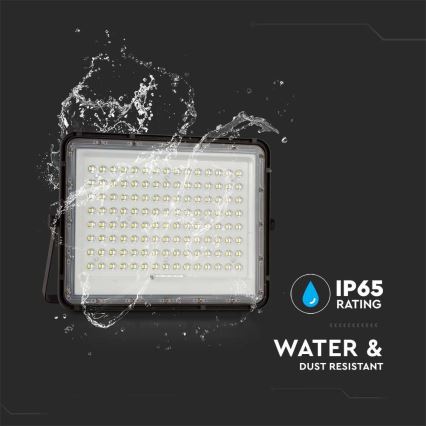 Светодиодный уличный прожектор на солнечной батарее LED/200W/3,2V 4000K черный IP65 + дистанционное управление