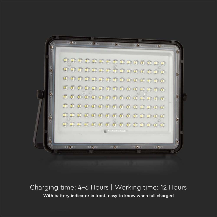 Светодиодный уличный прожектор на солнечной батарее LED/200W/3,2V 4000K черный IP65 + дистанционное управление