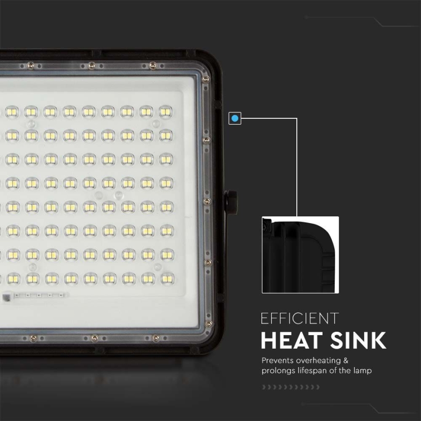 Светодиодный уличный прожектор на солнечной батарее LED/20W/3,2V 6400K черный IP65 + дистанционное управление