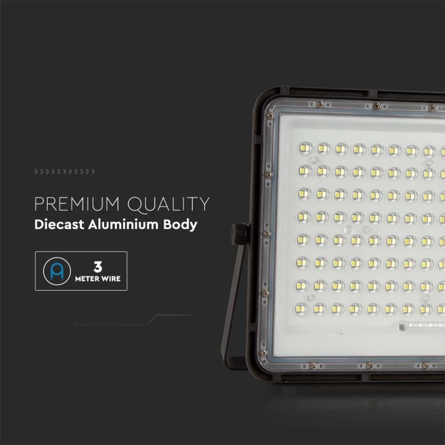 Светодиодный уличный прожектор на солнечной батарее LED/20W/3,2V 6400K черный IP65 + дистанционное управление