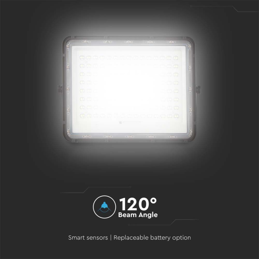 Светодиодный уличный прожектор на солнечной батарее LED/20W/3,2V 6400K черный IP65 + дистанционное управление
