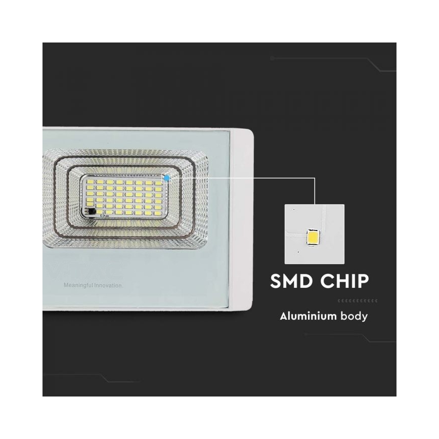 Светодиодный уличный прожектор на солнечной батарее LED/20W/3,2V IP65 4000K + дистанционное управление