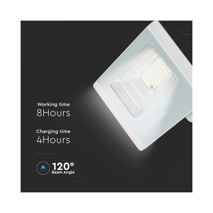 Светодиодный уличный прожектор на солнечной батарее LED/20W/3,2V IP65 4000K + дистанционное управление