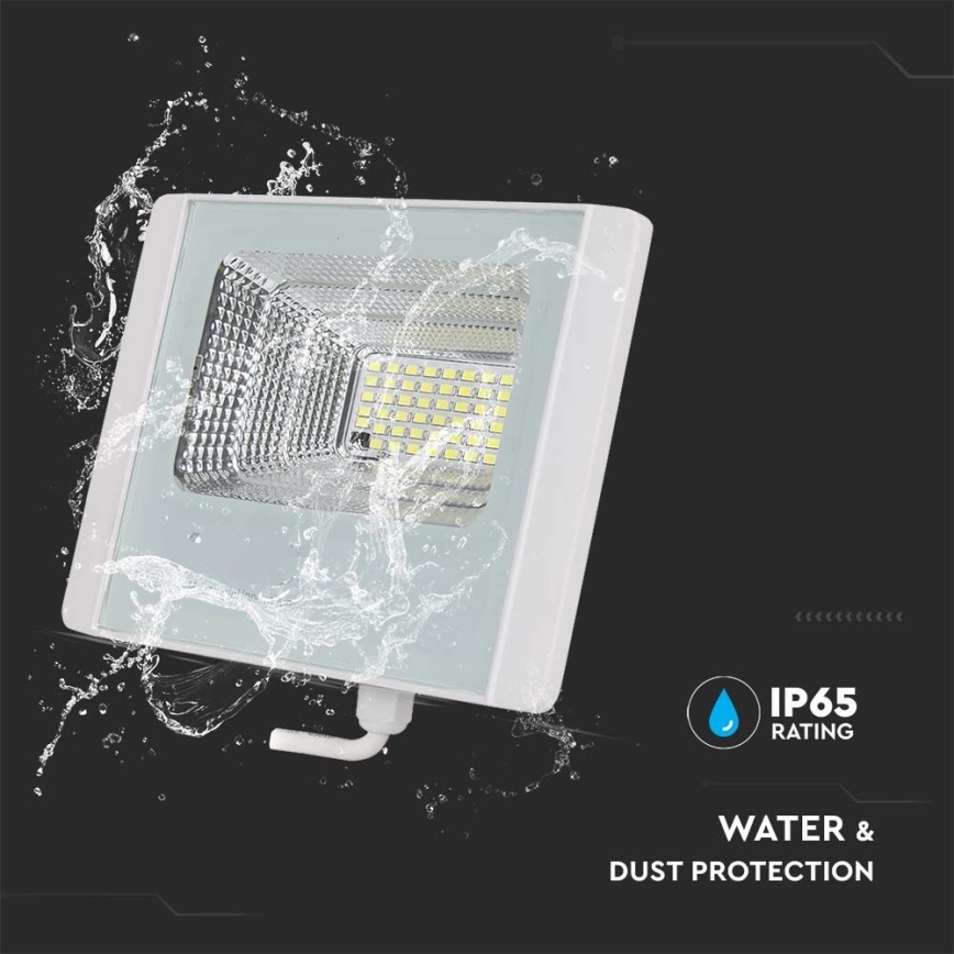 Светодиодный уличный прожектор на солнечной батарее LED/20W/3,2V IP65 6400K + дистанционное управление