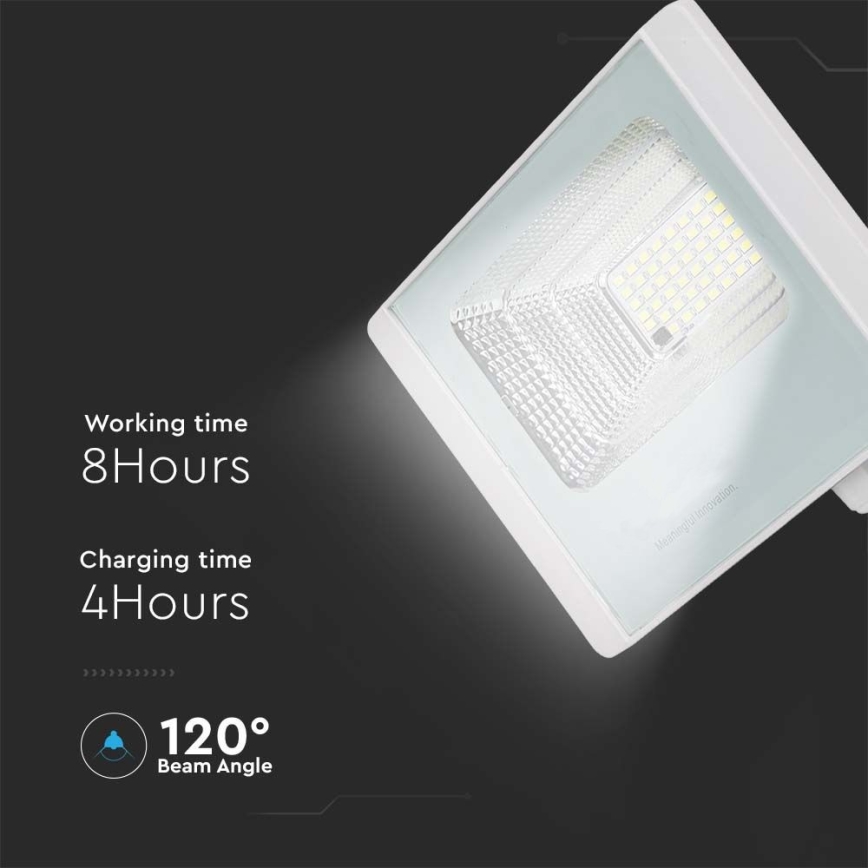 Светодиодный уличный прожектор на солнечной батарее LED/20W/3,2V IP65 6400K + дистанционное управление