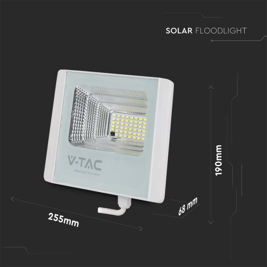Светодиодный уличный прожектор на солнечной батарее LED/20W/3,2V IP65 6400K + дистанционное управление