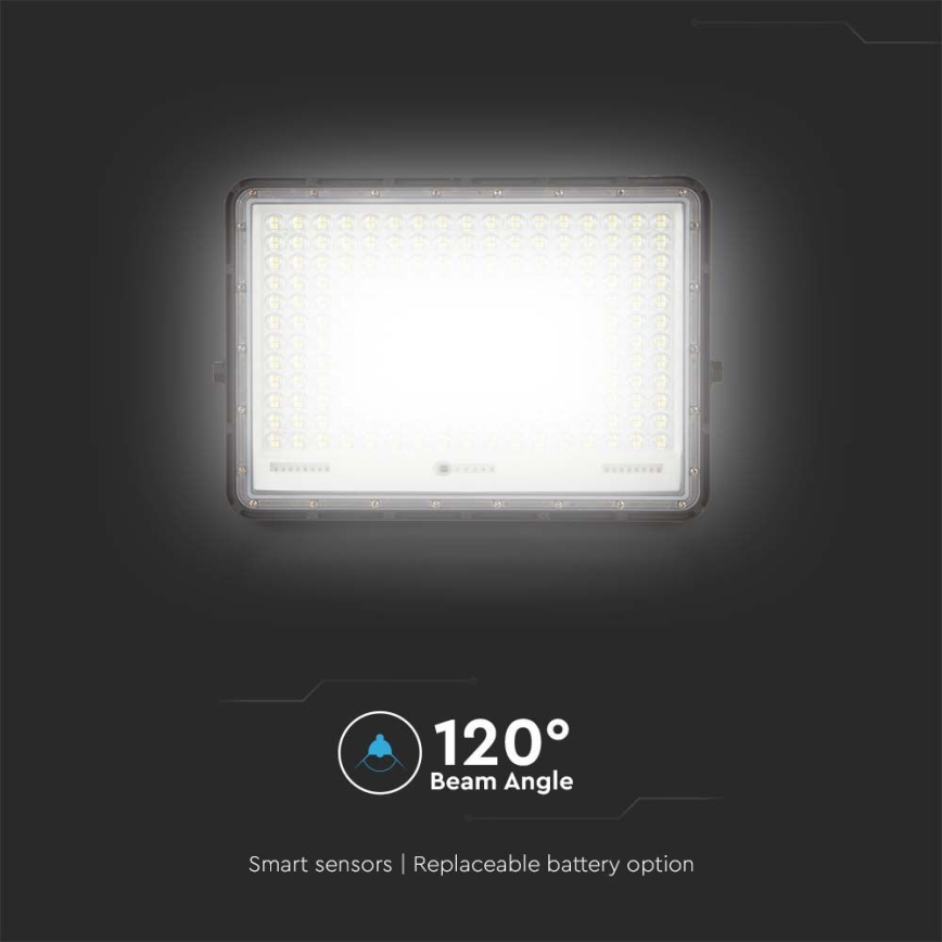 Светодиодный уличный прожектор на солнечной батарее LED/30W/3,2V 6400K черный IP65 + дистанционное управление