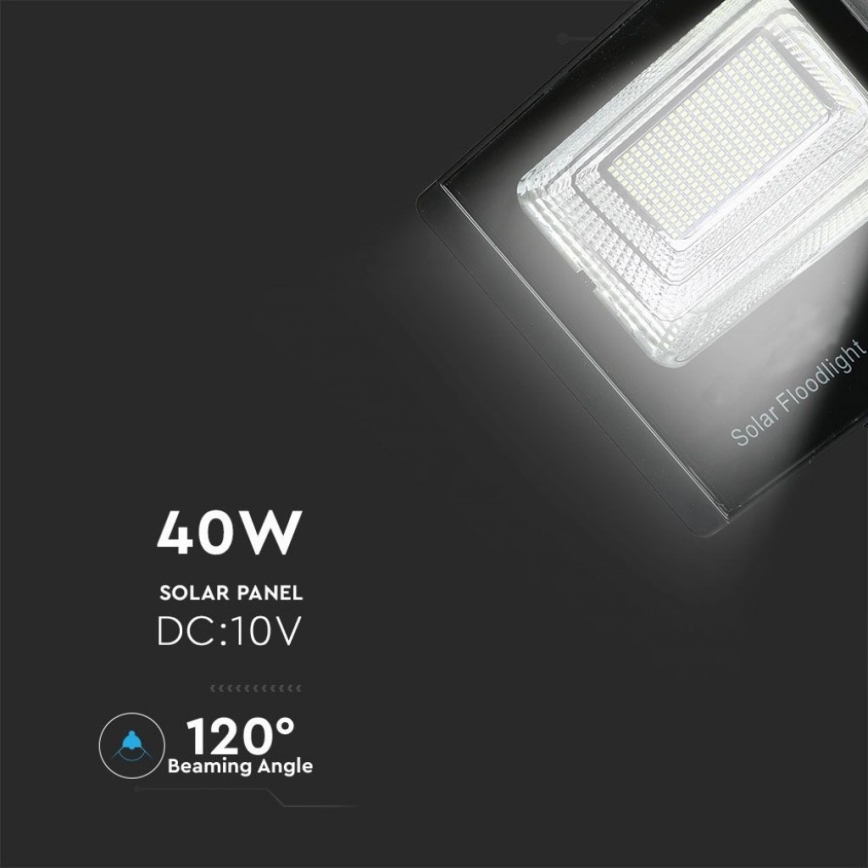 Светодиодный уличный прожектор на солнечной батарее LED/40W/10V IP65 6000K + дистанционное управление