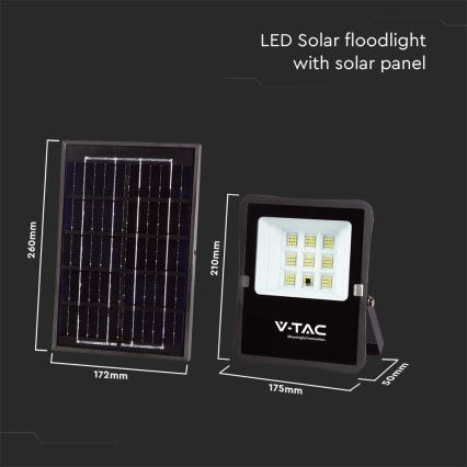 Светодиодный уличный прожектор на солнечной батарее LED/6W/3,2V 4000K IP65 5000 mAh + дистанционное управление