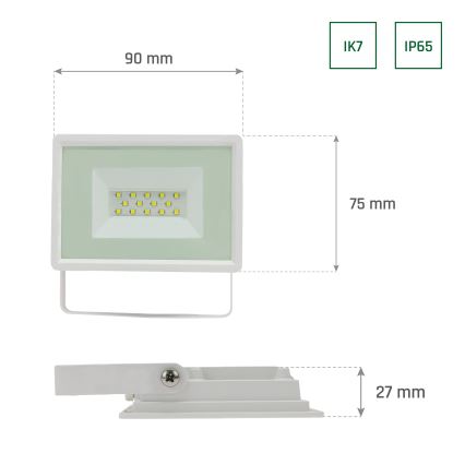 Светодиодный уличный прожектор NOCTIS LUX 3 LED/10W/230V 6000K IP65 белый