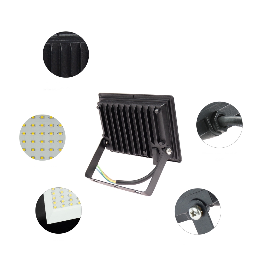 Светодиодный уличный прожектор NOCTIS LUX 3 LED/20W/230V 3000K IP65 черный
