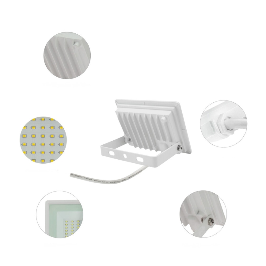Светодиодный уличный прожектор NOCTIS LUX 3 LED/20W/230V 4000K IP65 белый