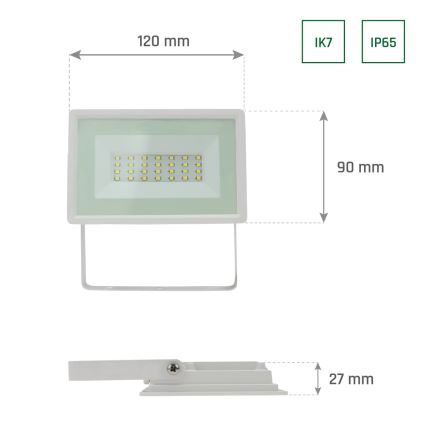 Светодиодный уличный прожектор NOCTIS LUX 3 LED/20W/230V 4000K IP65 белый