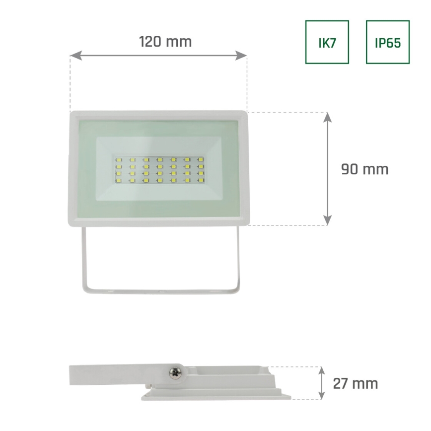 Светодиодный уличный прожектор NOCTIS LUX 3 LED/20W/230V 4000K IP65 белый