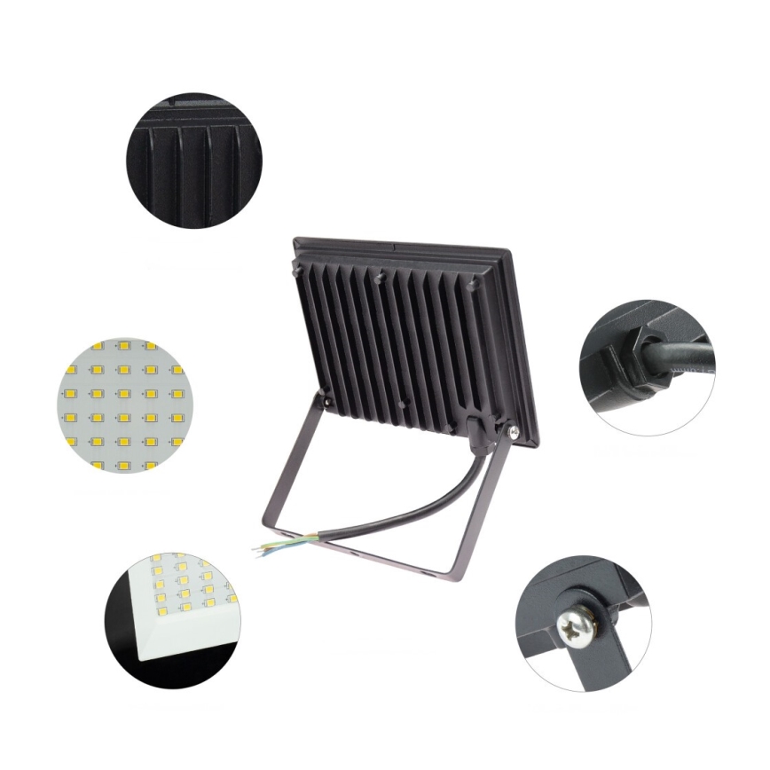 Светодиодный уличный прожектор NOCTIS LUX 3 LED/50W/230V 6000K IP65 черный