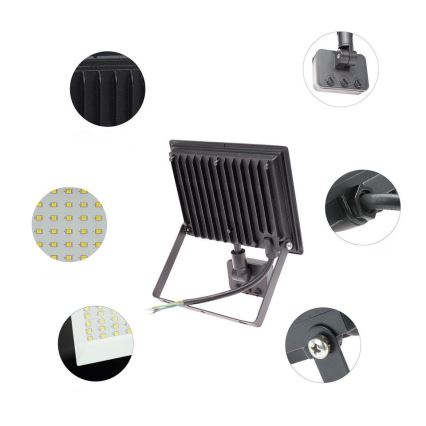 Светодиодный уличный прожектор с датчиком NOCTIS LUX 3 LED/50W/230V 4000K IP44 черный