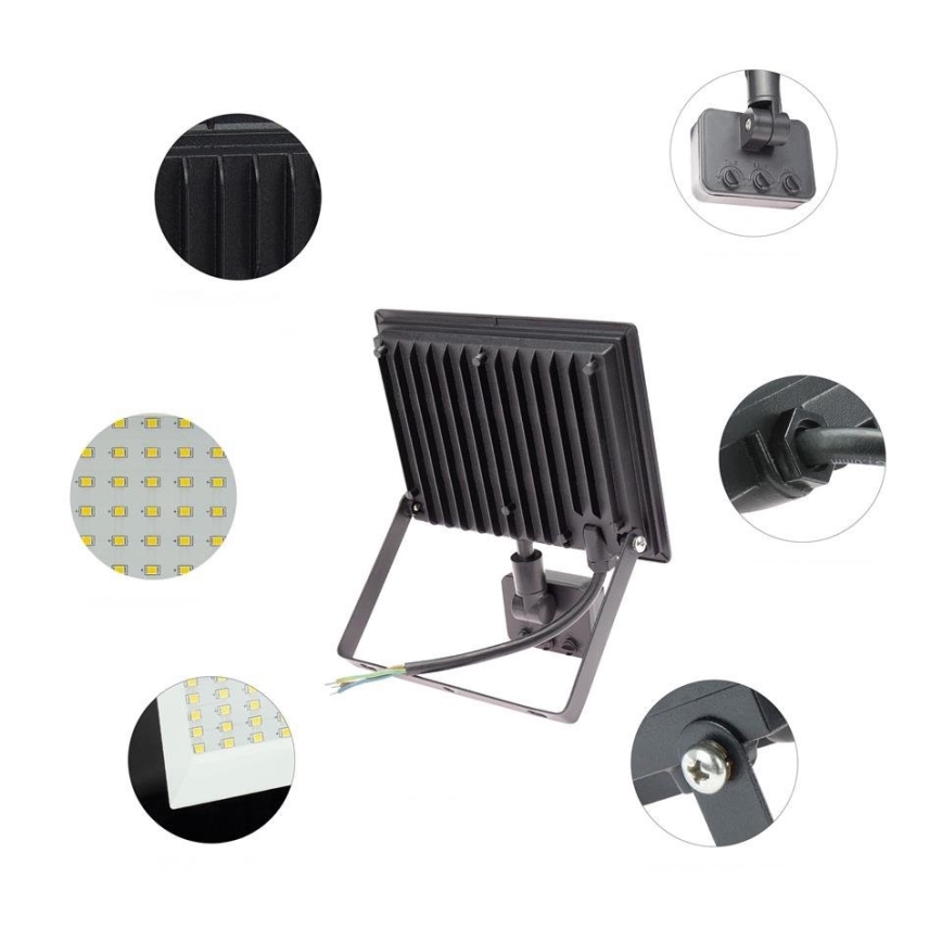Светодиодный уличный прожектор с датчиком NOCTIS LUX 3 LED/50W/230V 4000K IP44 черный