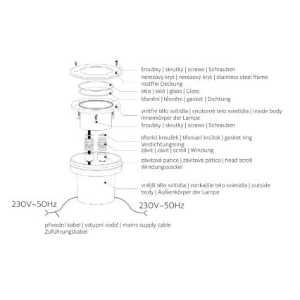 Светодиодный уличный светильник для подсветки дорожек ROAD LED/0,5W/230V IP67 3000K