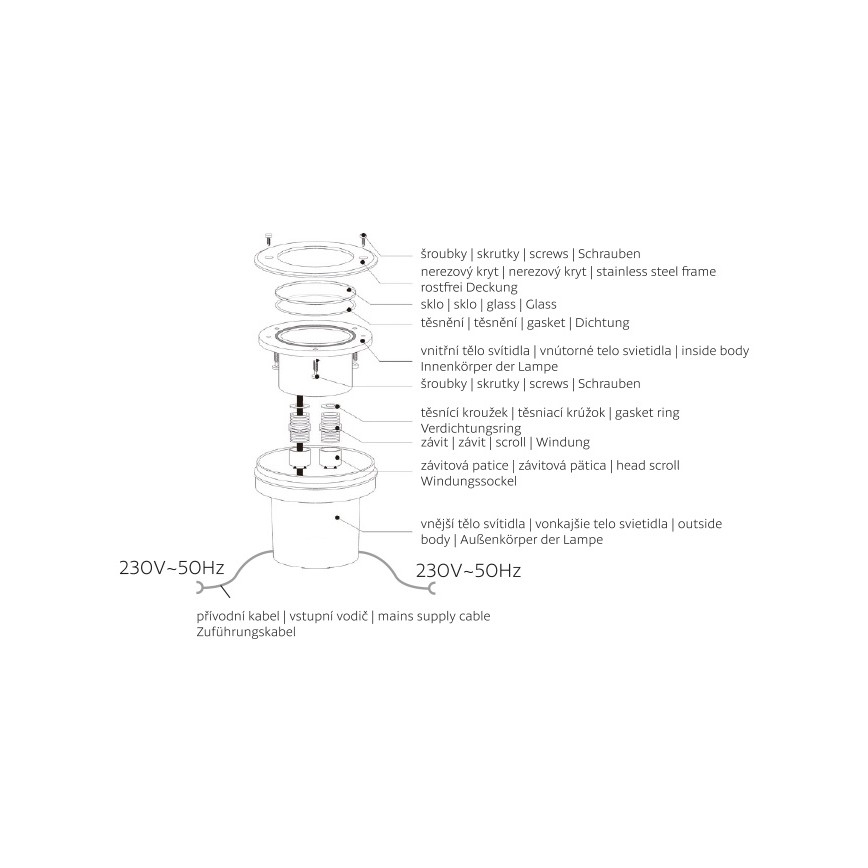 Светодиодный уличный светильник для подсветки дорожек ROAD LED/0,5W/230V IP67 6000K