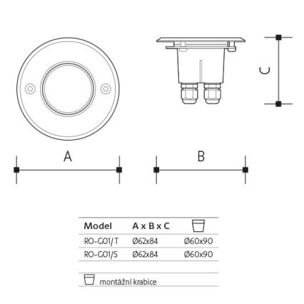 Светодиодный уличный светильник для подсветки дорожек ROAD LED/0,5W/230V IP67 6000K
