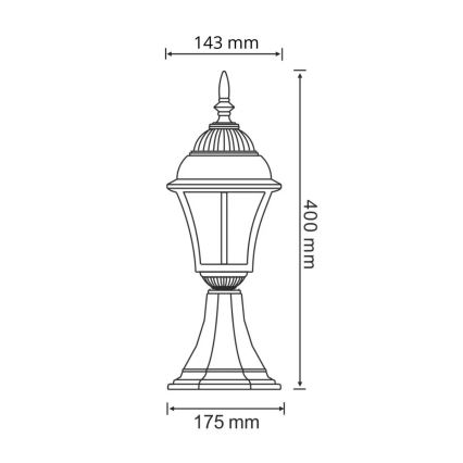 Светодиодный уличный светильник PARIS 2 1xE27/4,9W/230V