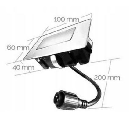 Светодиодный уличный встроенный светильник EASY CONNECT LED/2W/230V синий IP67 прямоугольный