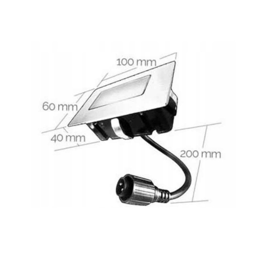 Светодиодный уличный встроенный светильник EASY CONNECT LED/2W/230V синий IP67 прямоугольный