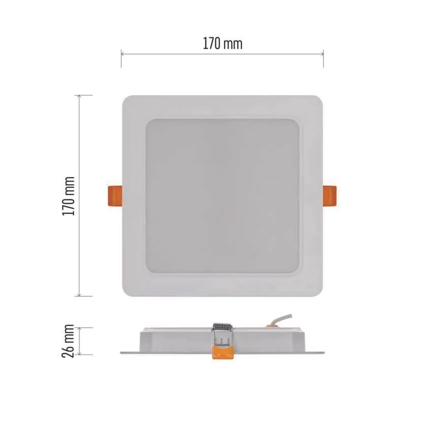 Светодиодный встраиваемый потолочный светильник LED/18W/230V 17x17 cm белая